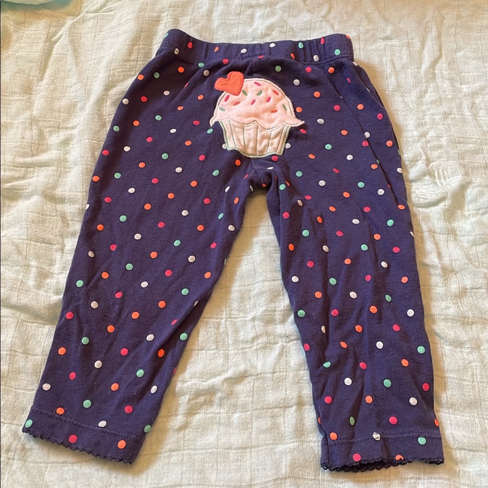 Baby polka dot cupcake pants